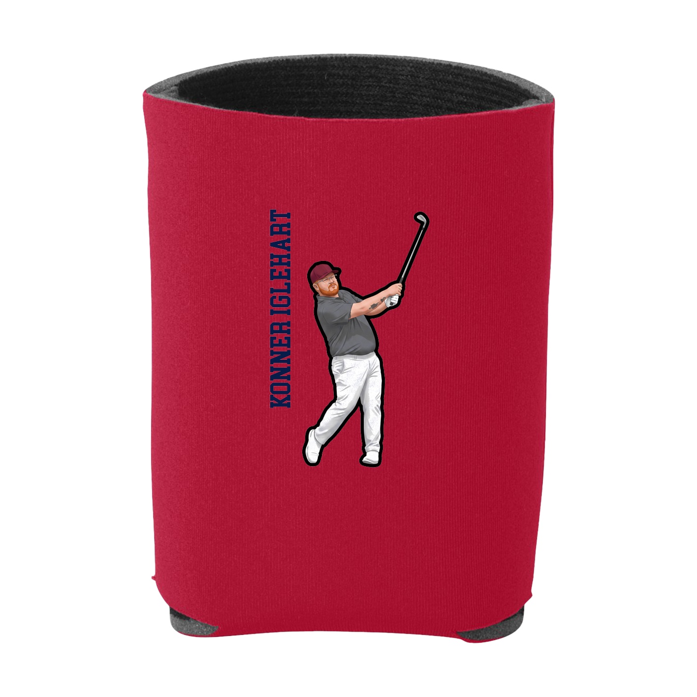 Can Holder — Name Vertical in Red