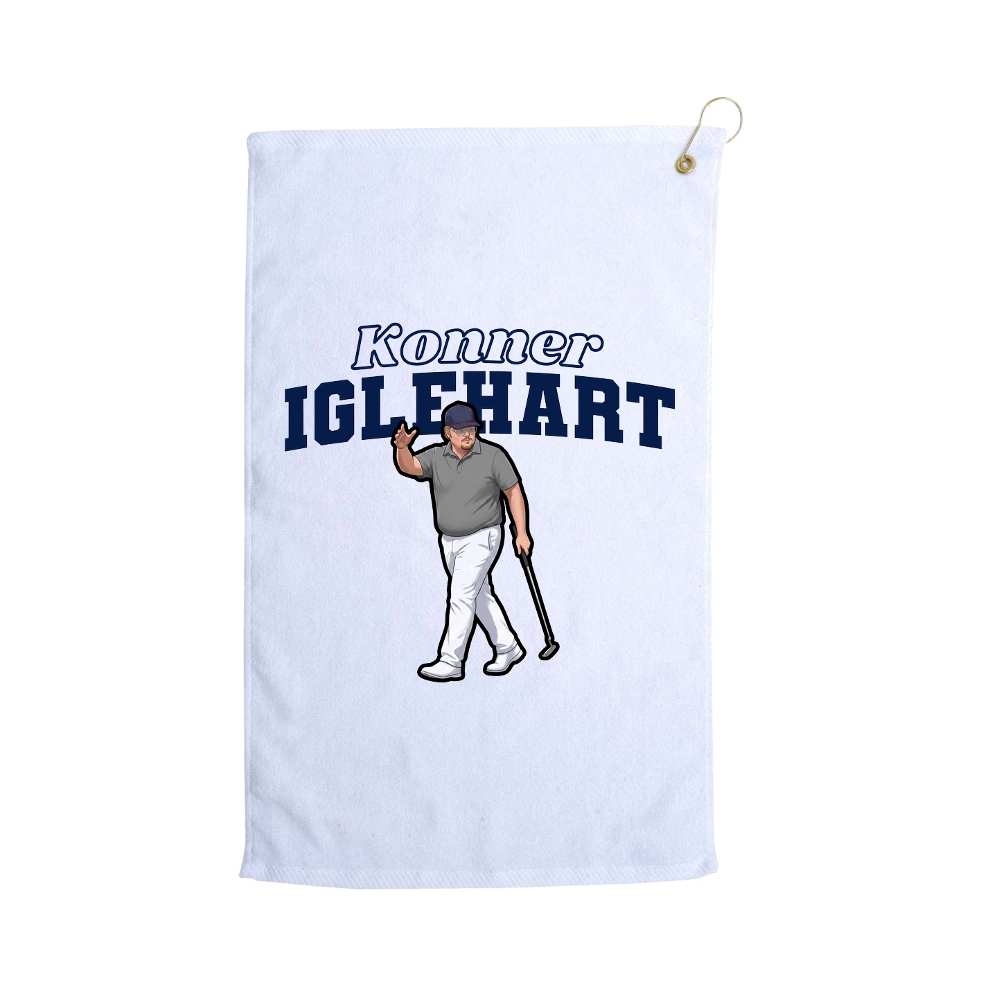 Golf Towel — Name Arch in White