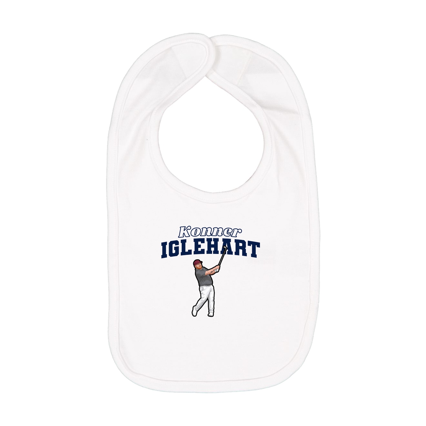 Infant Bib — Name Arch in White
