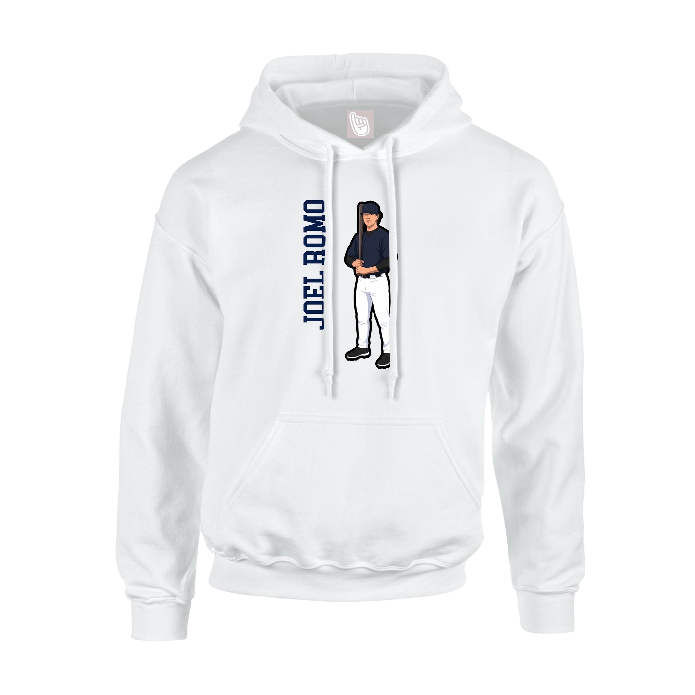 Youth Hoodie — Name Vertical in White