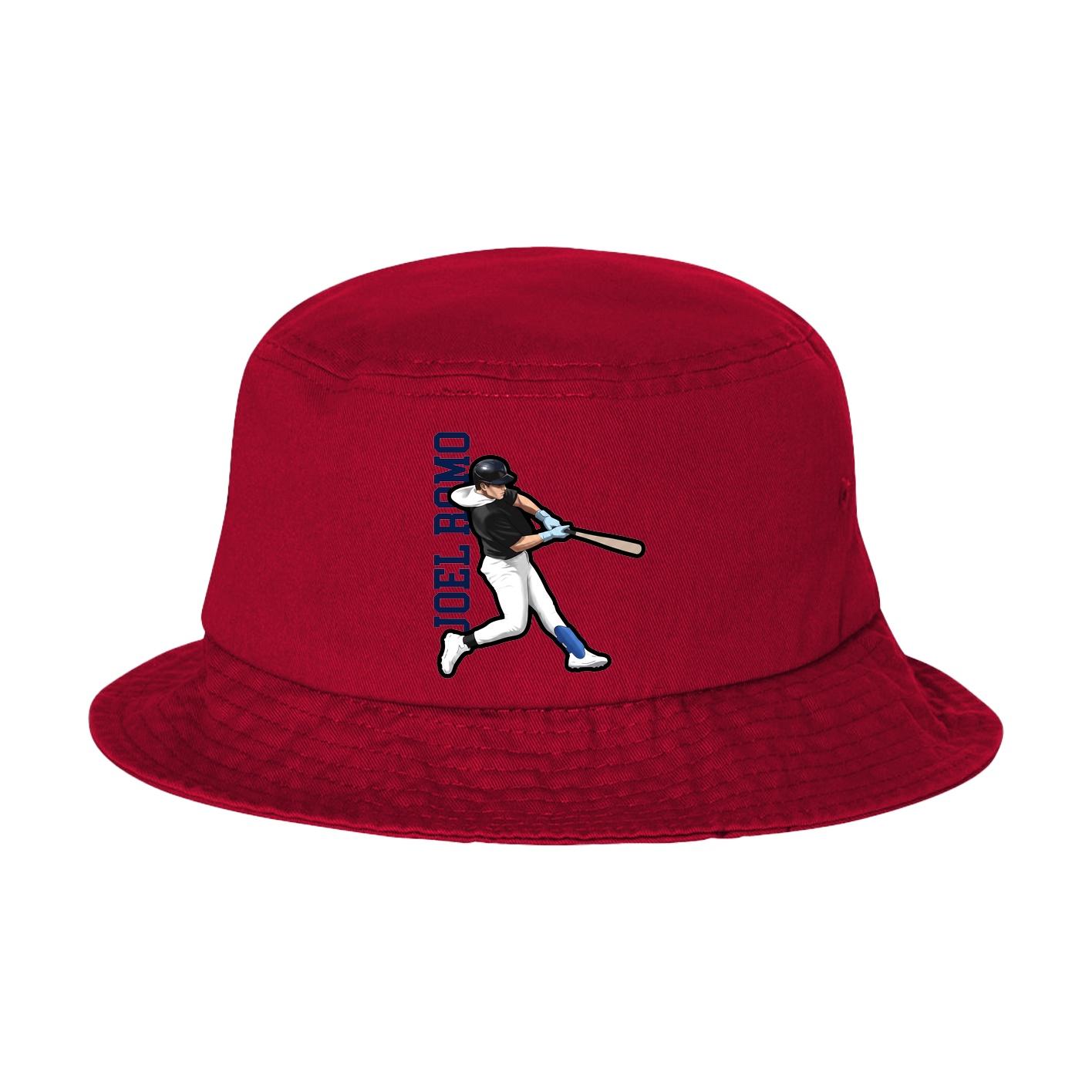 Bucket Cap — Name Vertical in Red