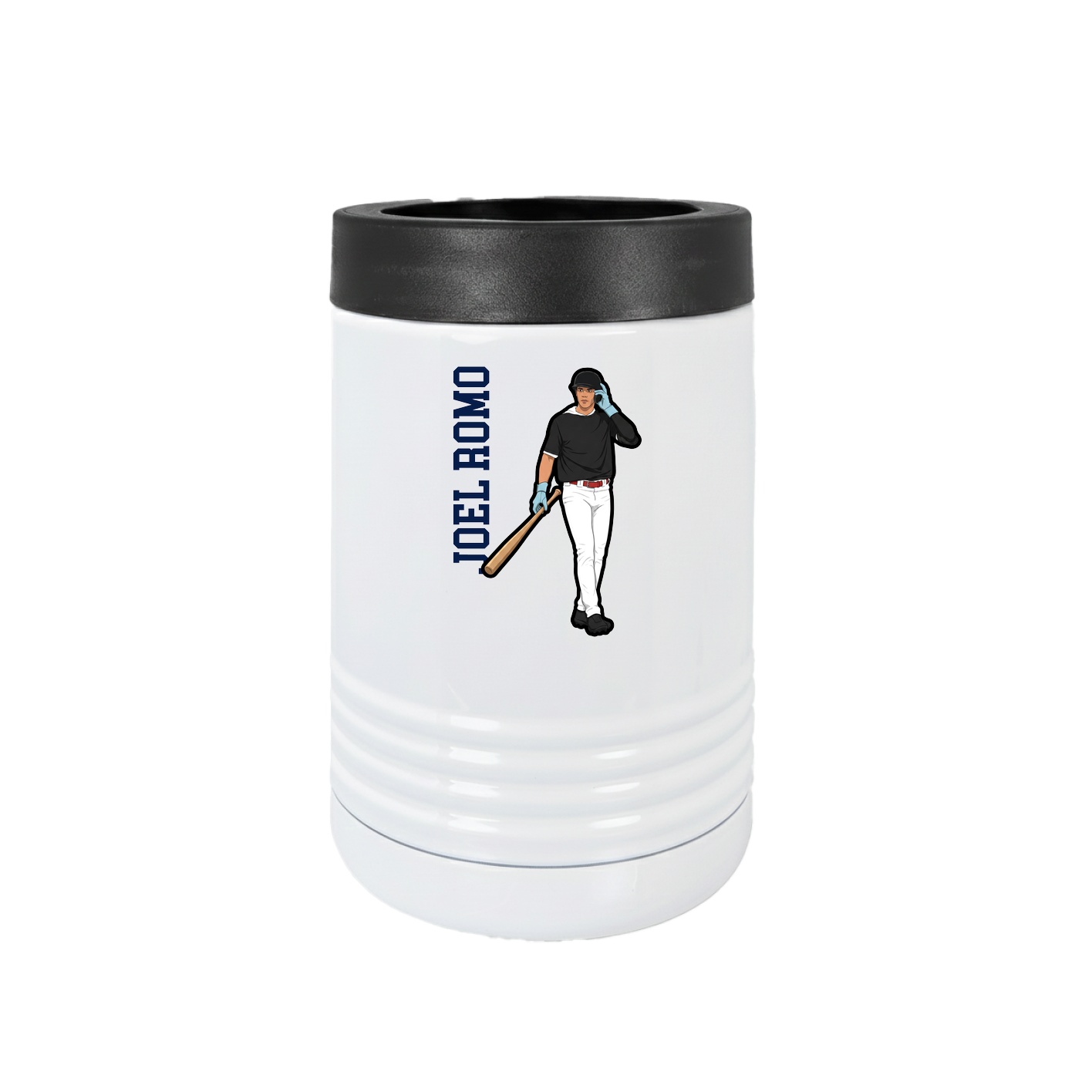 Beverage Holder — Name Vertical in White