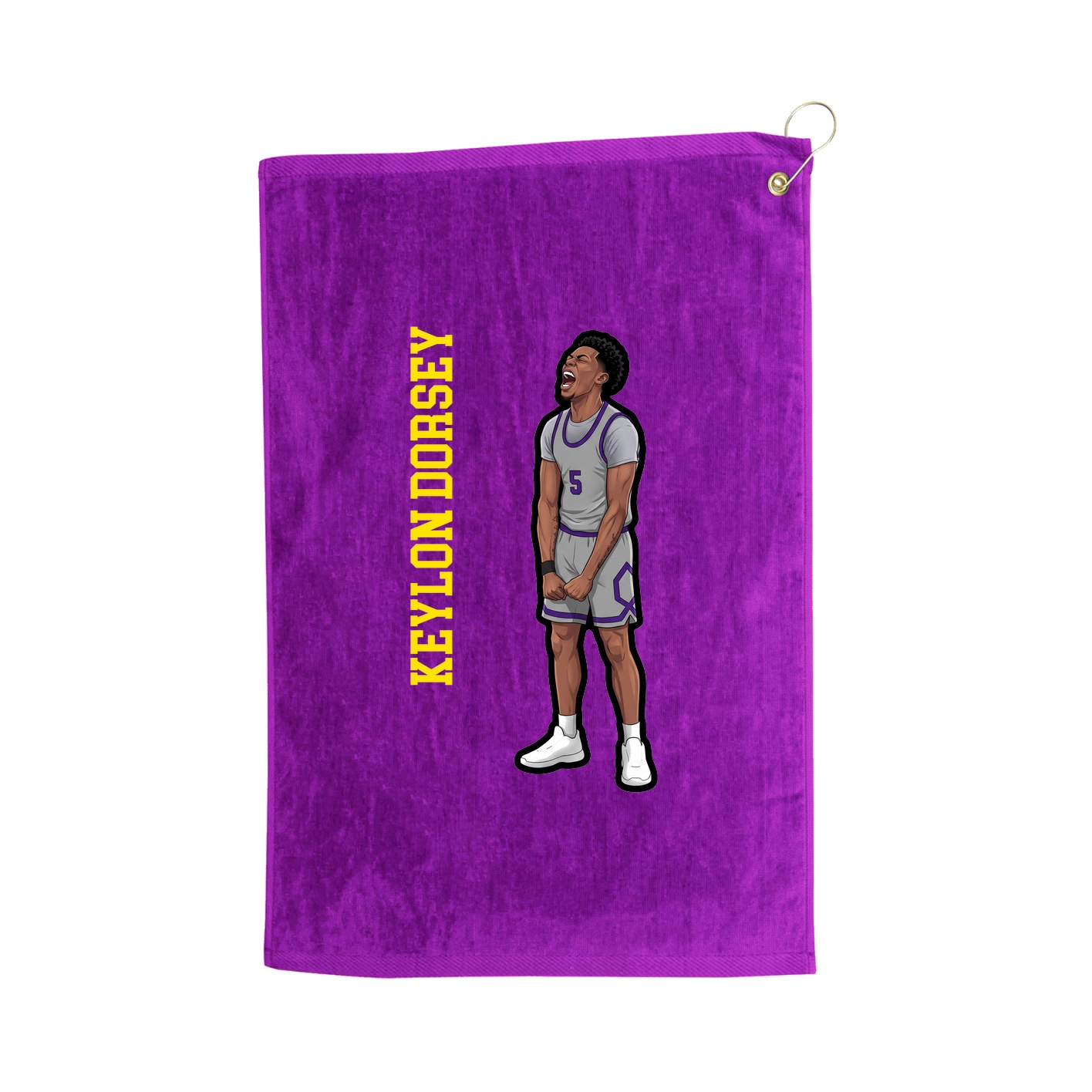 Golf Towel — Name Vertical in Purple
