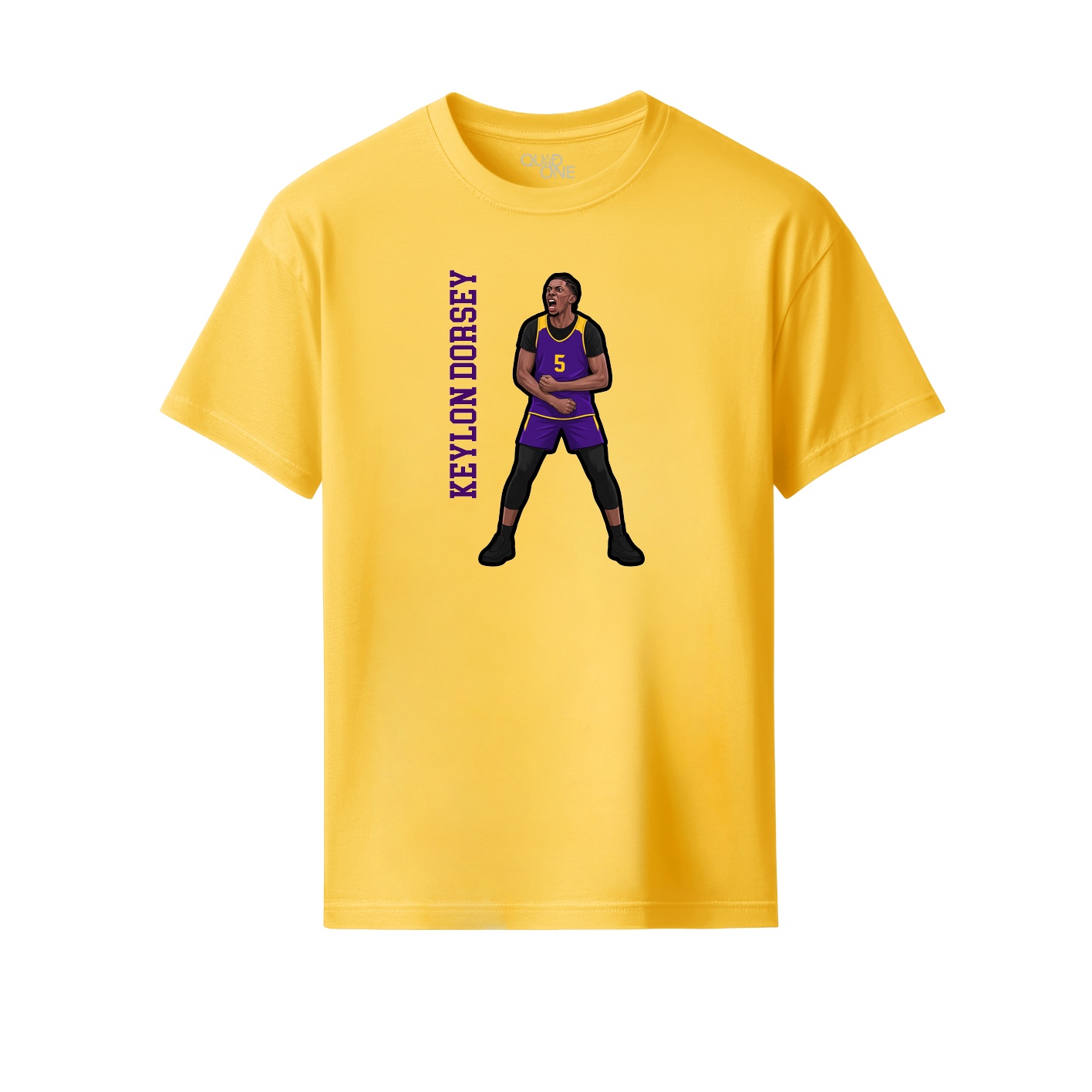 Youth Tee — Name Vertical in Yellow