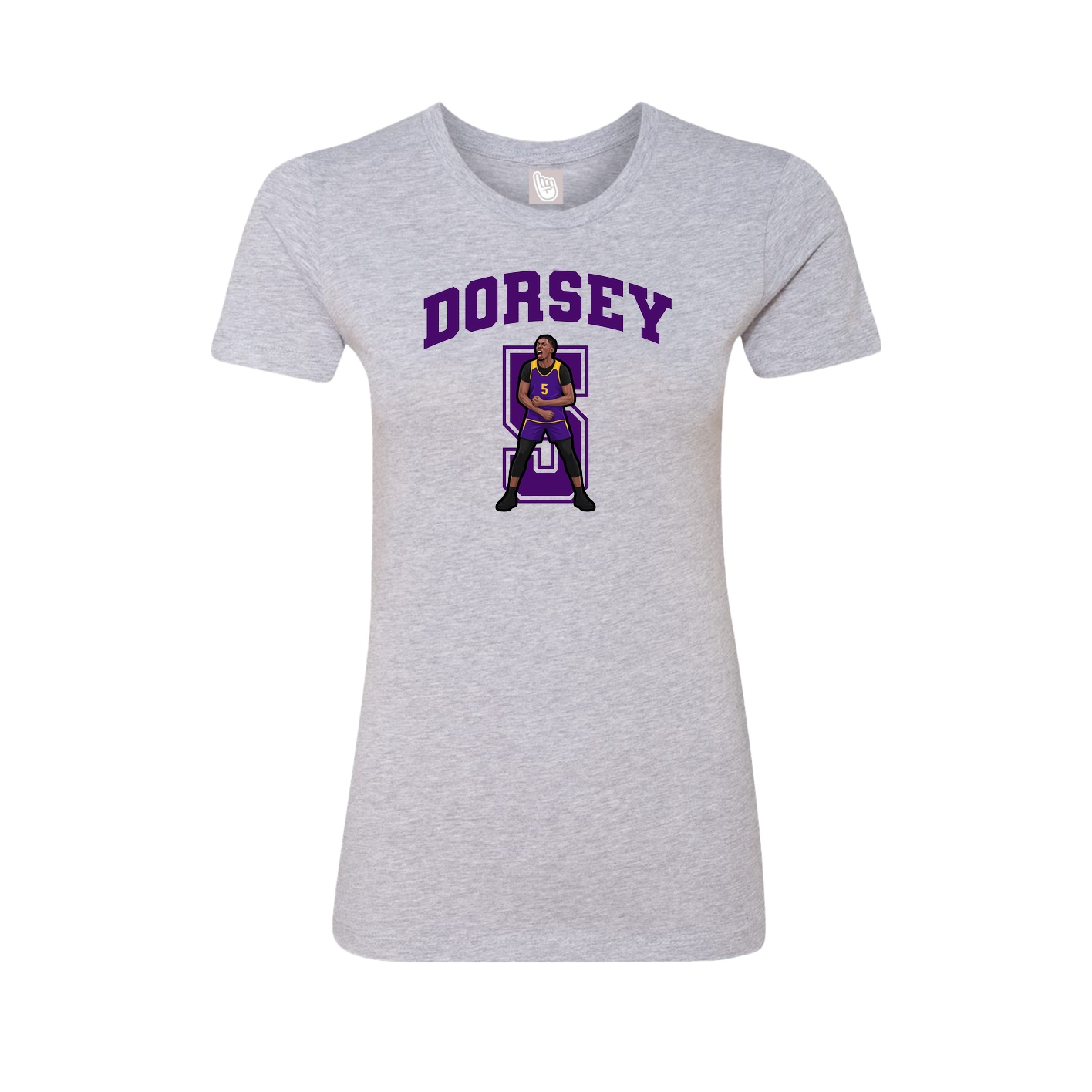 Fitted Women's Tee — Number in Grey