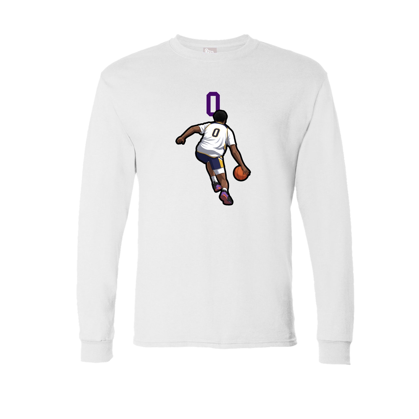 Long Sleeve Tee — Number Top in White