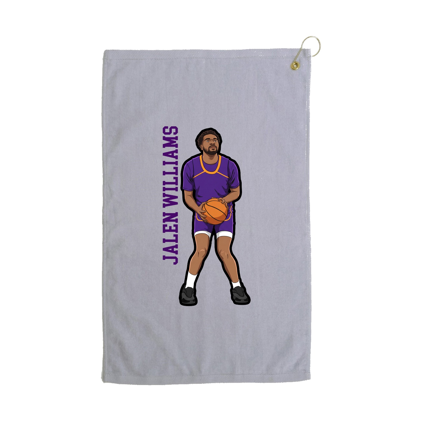 Golf Towel — Name Vertical in Grey
