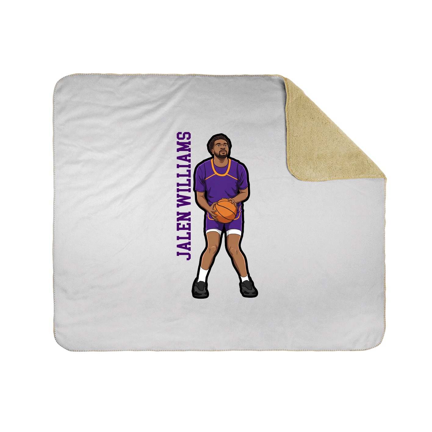 Throw Blanket — Name Vertical in White