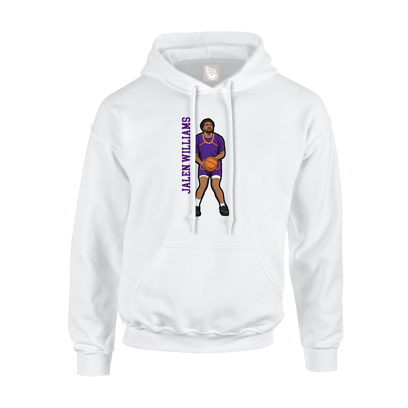 Youth Hoodie — Name Vertical in White