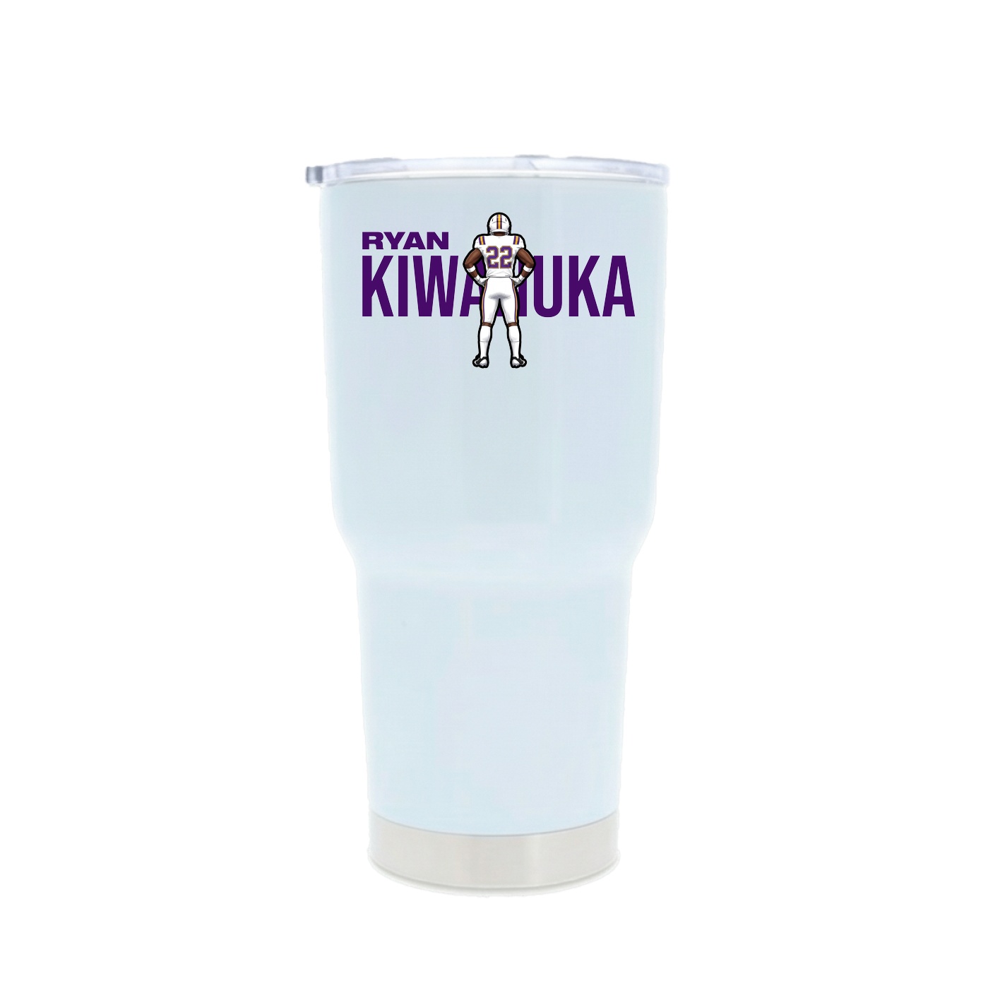 30oz Stainless Steel Tumbler — Player Name in White