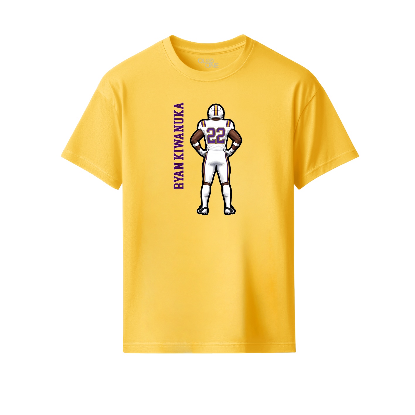 Youth Tee — Name Vertical in Yellow
