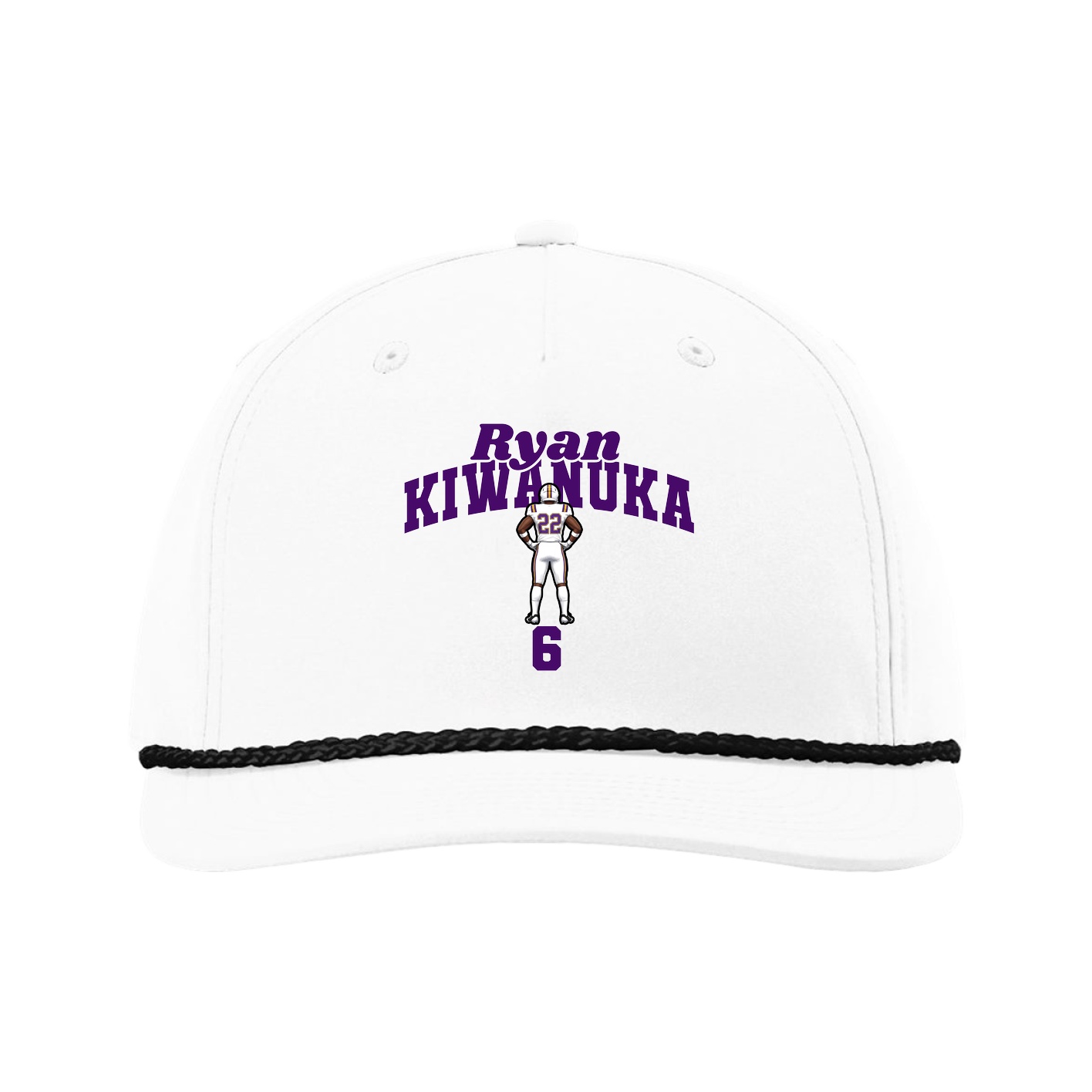 Five-Panel Classic Rope Cap — Signature Arch in White