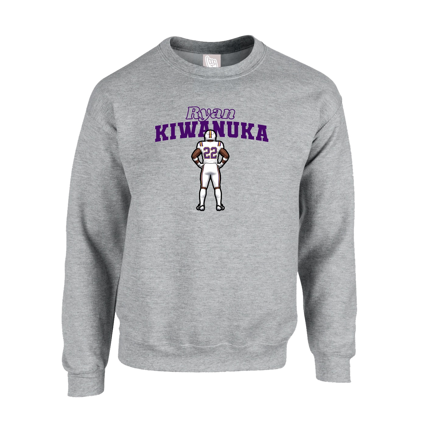 Fleece Crew — Name Arch in Grey