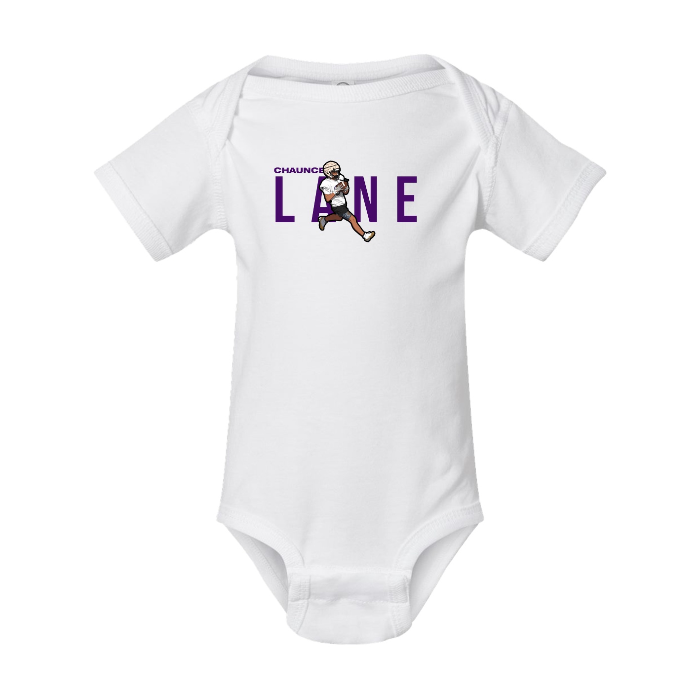 Baby Onesie — Player Name in White