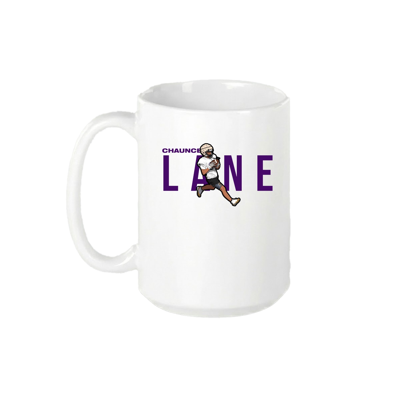 15oz Coffee Mug — Player Name in White
