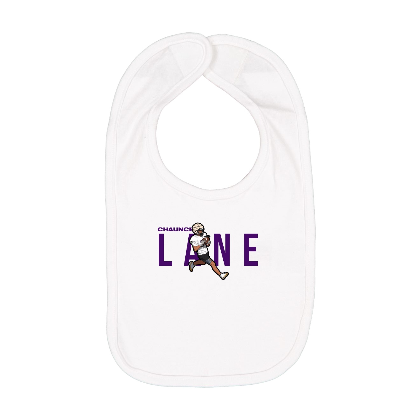 Infant Bib — Player Name in White