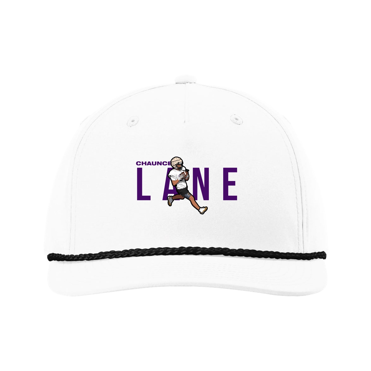 Five-Panel Classic Rope Cap — Player Name in White
