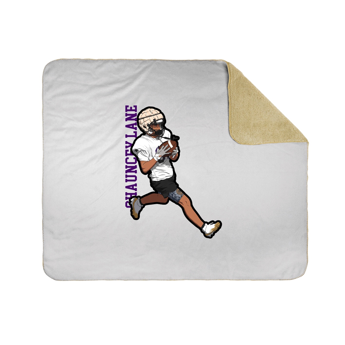 Throw Blanket — Name Vertical in White