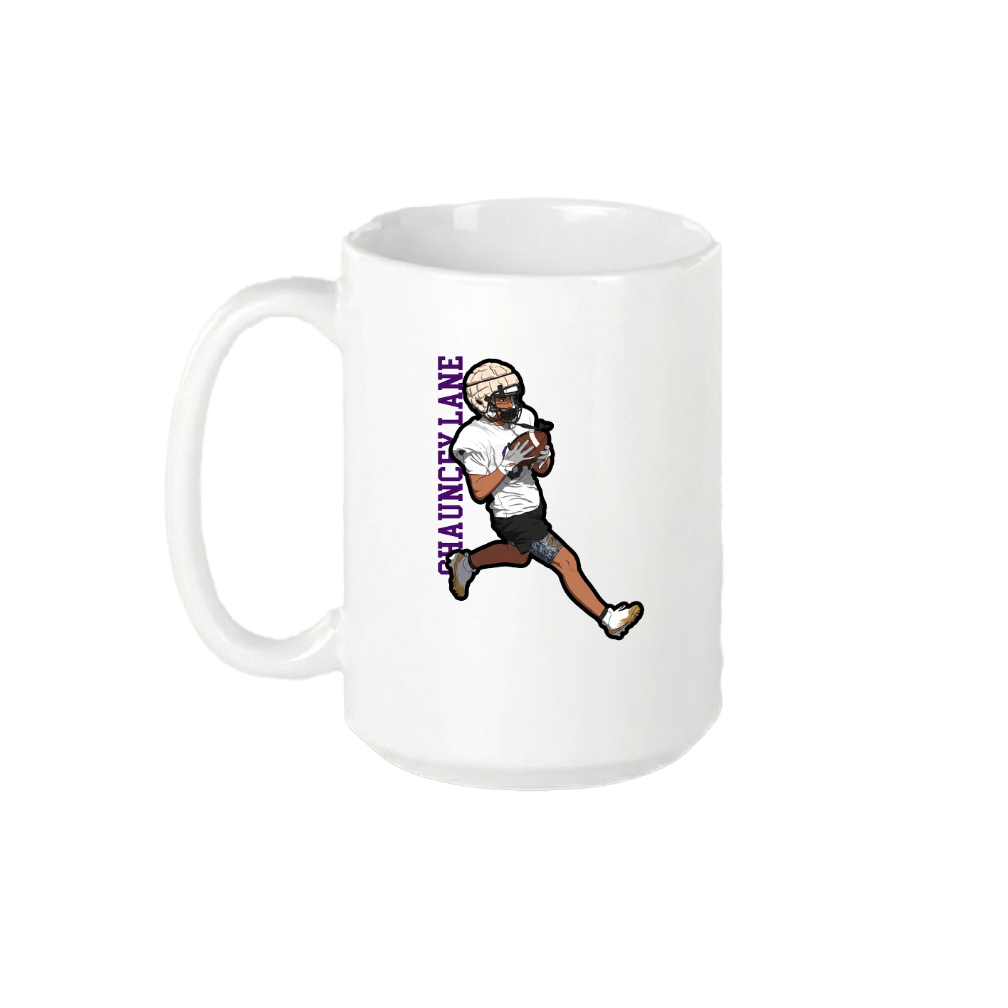 15oz Coffee Mug — Name Vertical in White