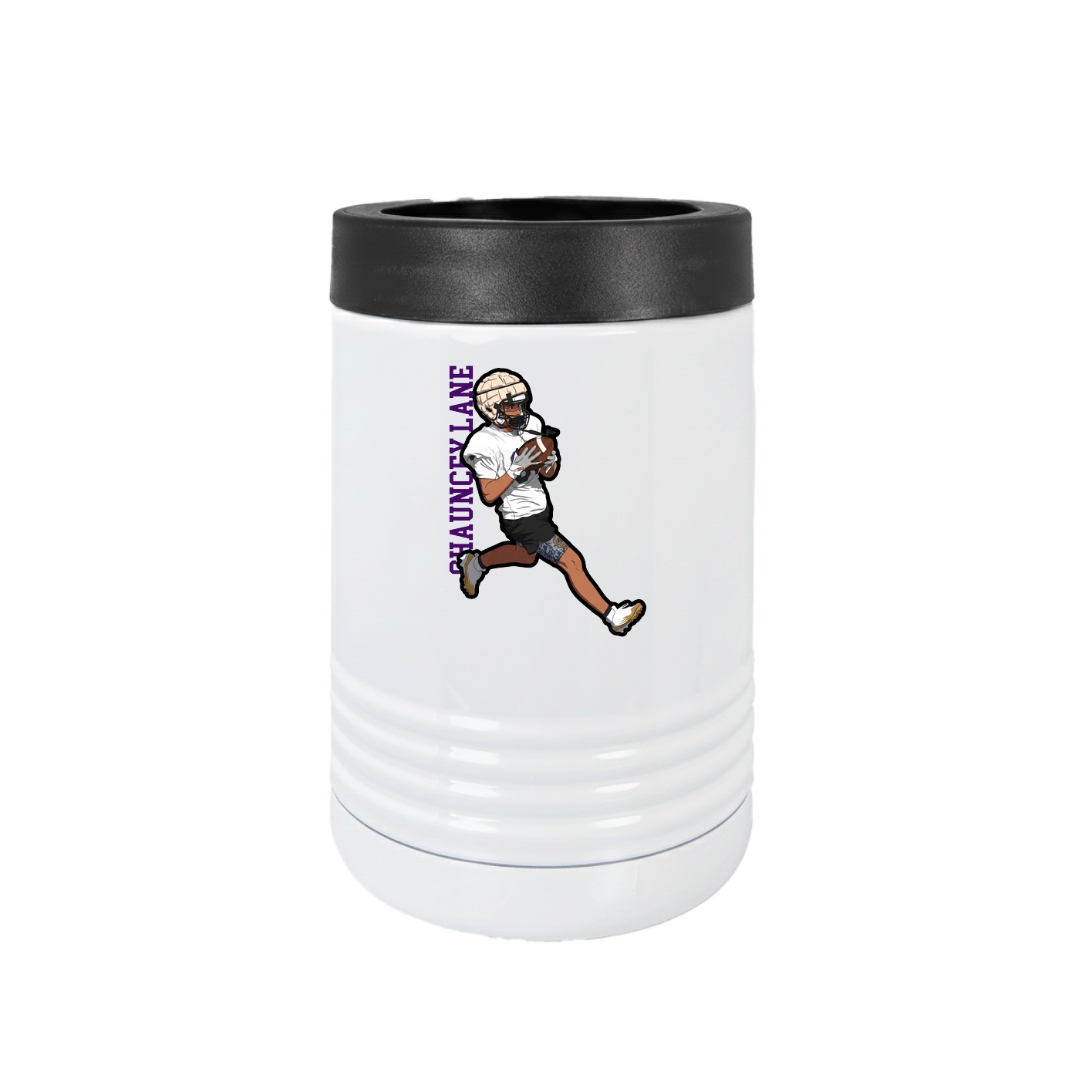 Beverage Holder — Name Vertical in White