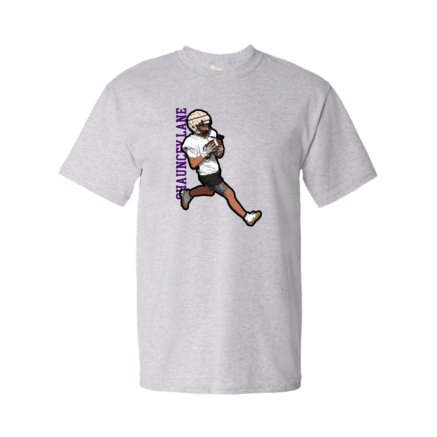 Tee — Name Vertical in Grey