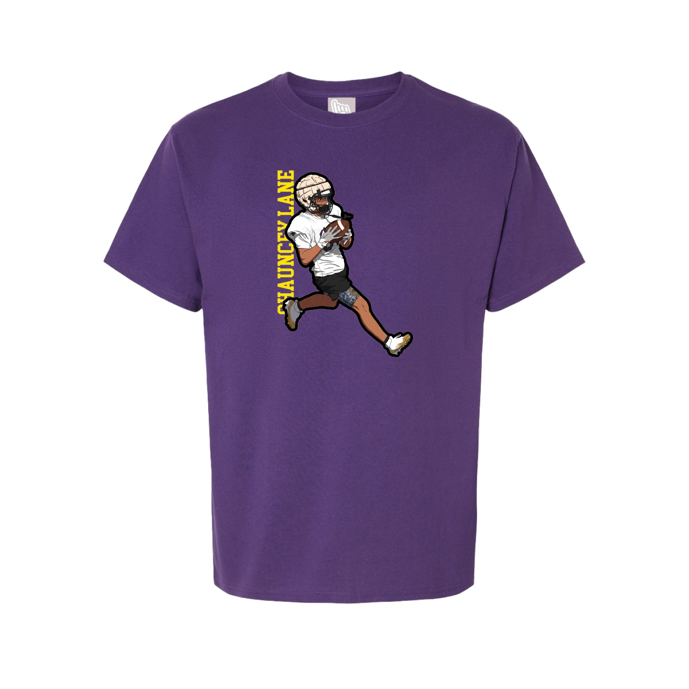 Youth Tee — Name Vertical in Purple