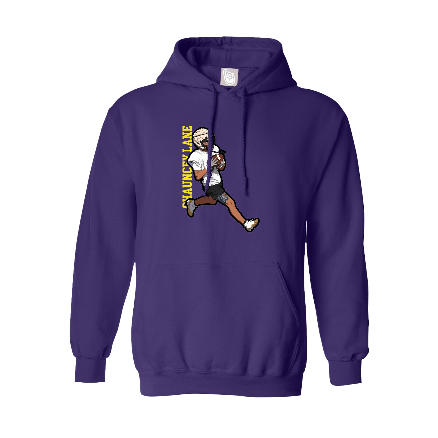 Hoodie — Name Vertical in Purple