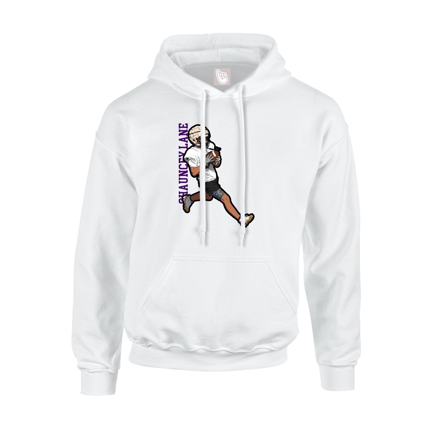 Youth Hoodie — Name Vertical in White