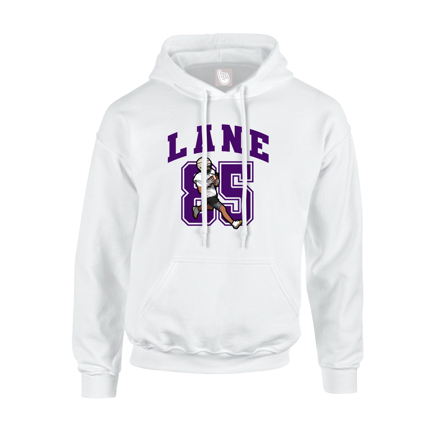Hoodie — Number in White