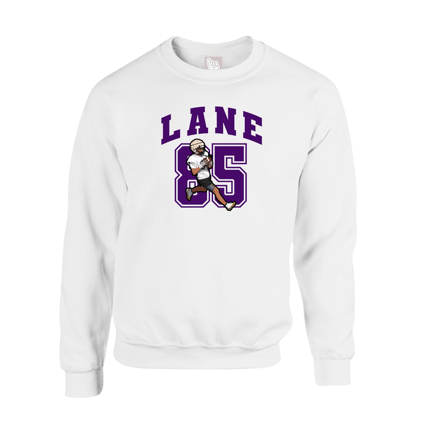 Fleece Crew — Number in White