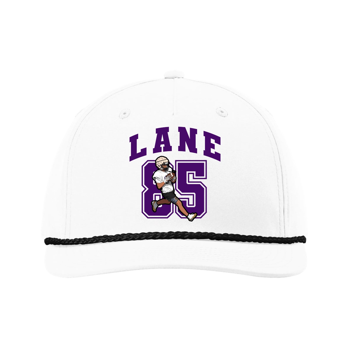 Five-Panel Classic Rope Cap — Number in White