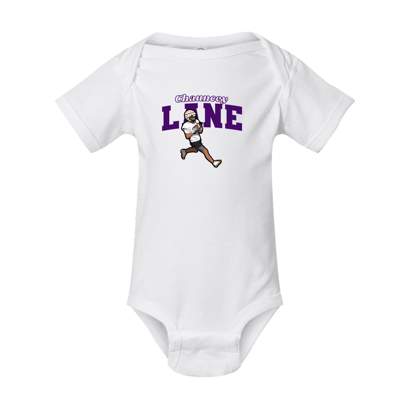 Baby Onesie — Name Arch in White