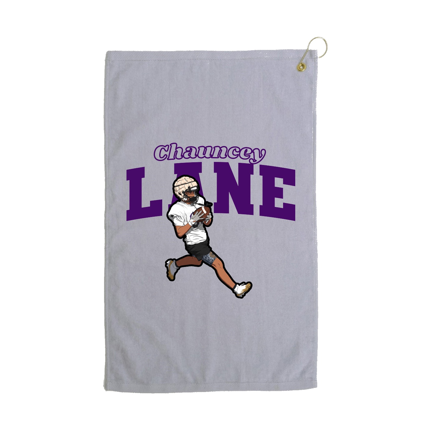 Golf Towel — Name Arch in Grey
