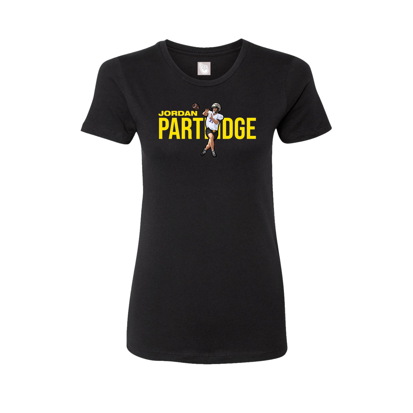 Fitted Women's Tee — Player Name in Black