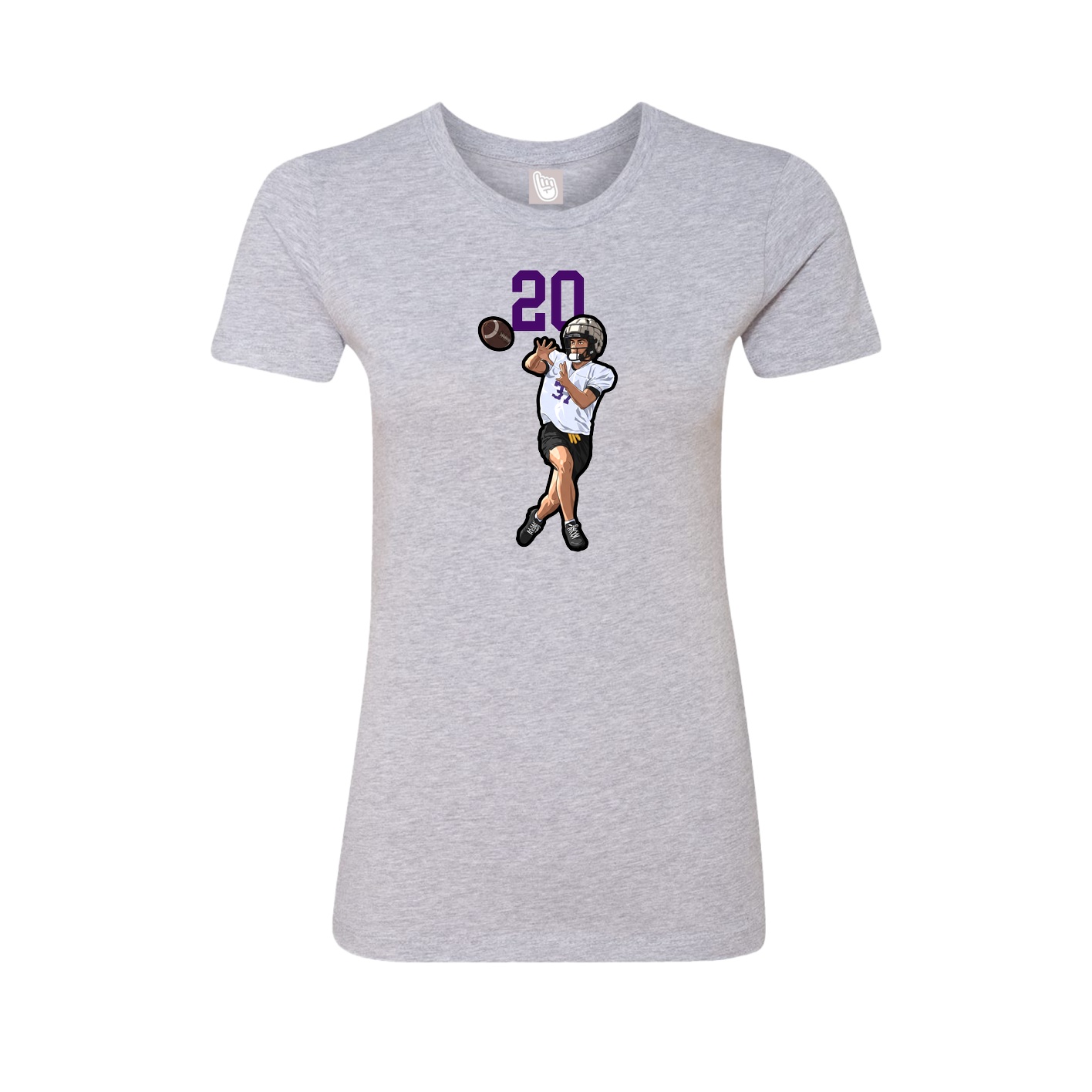 Fitted Women's Tee — Number Top in Grey