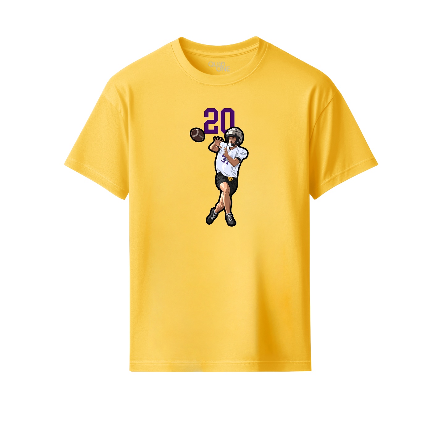 Youth Tee — Number Top in Yellow