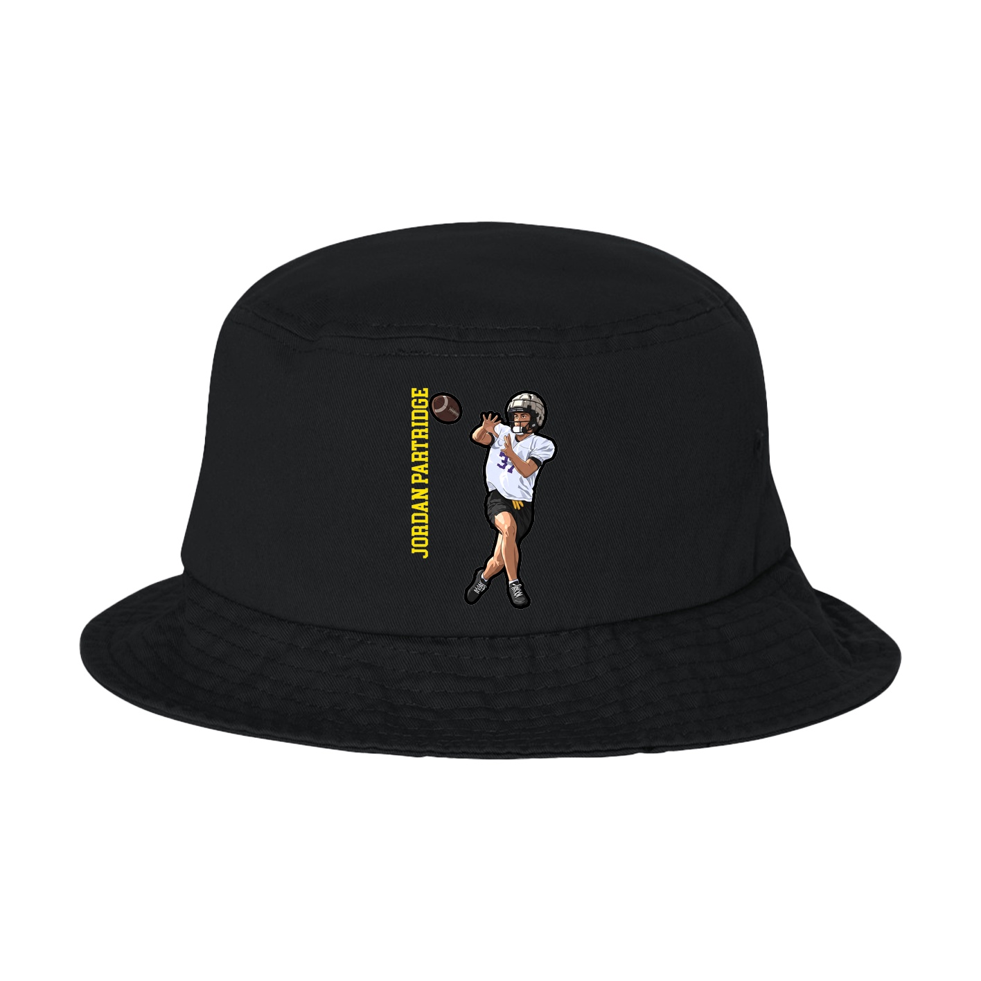 Bucket Cap — Name Vertical in Black