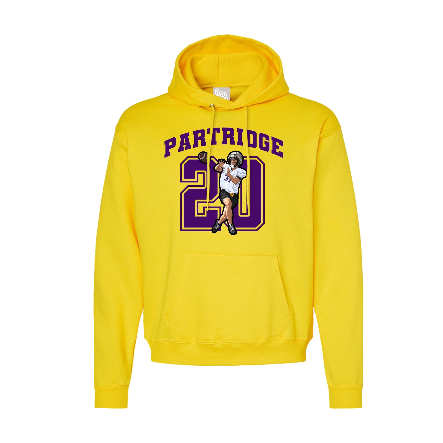 Hoodie — Number in Yellow