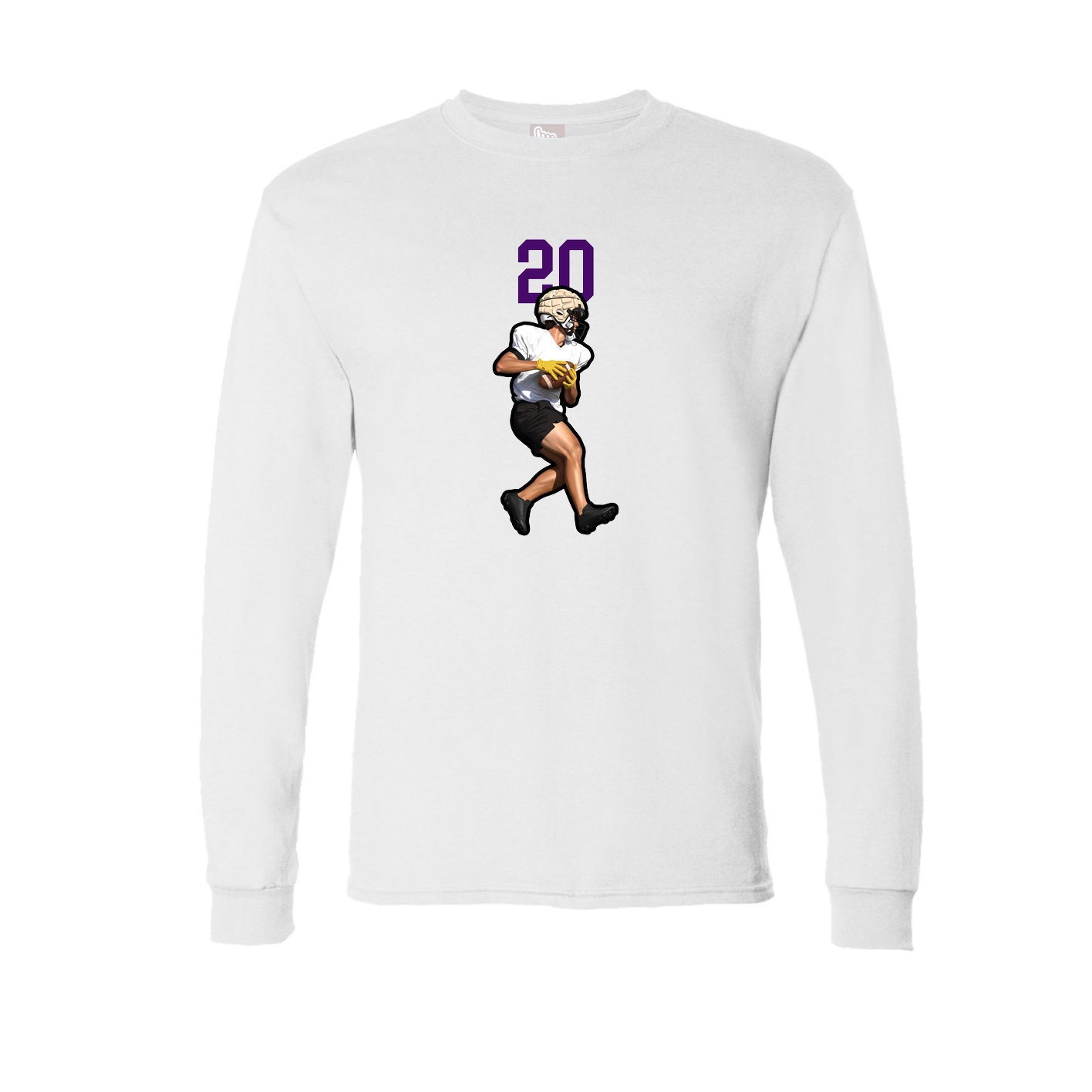 Long Sleeve Tee — Number Top in White