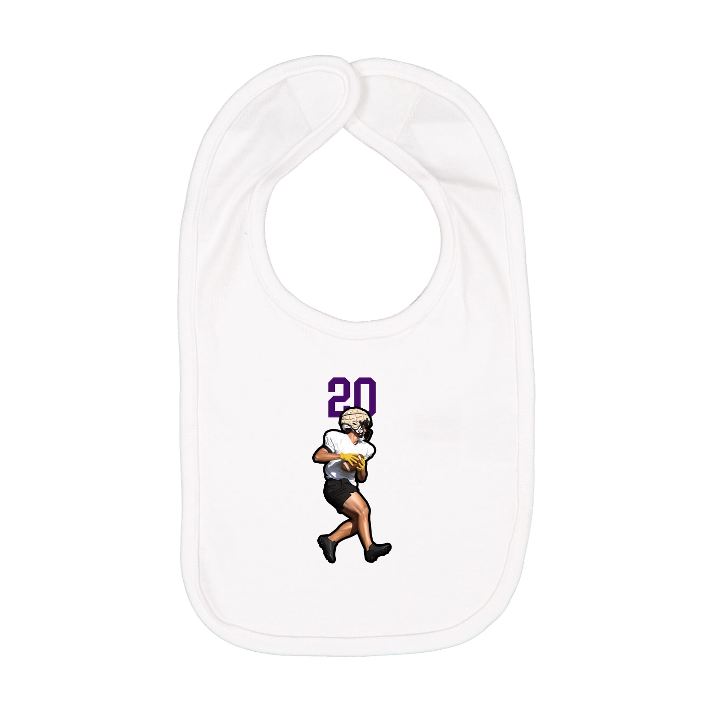 Infant Bib — Number Top in White