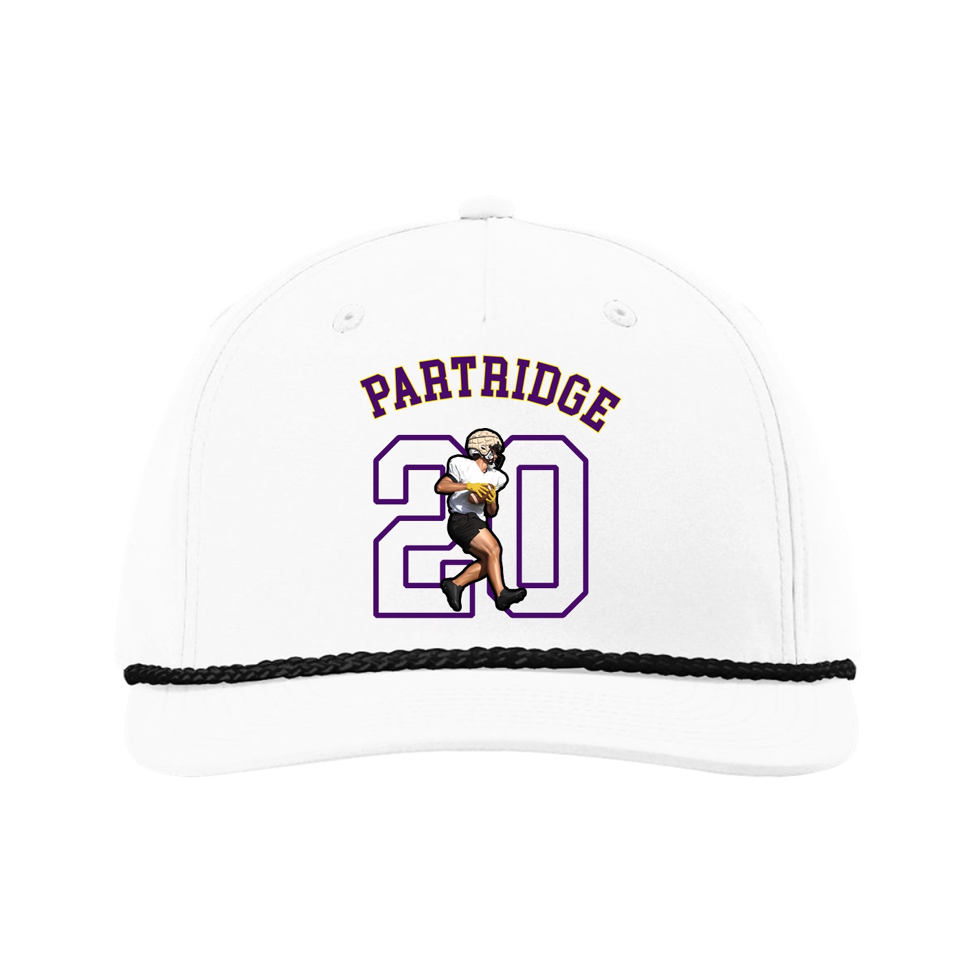 Five-Panel Classic Rope Cap — Shirsey Arch in White