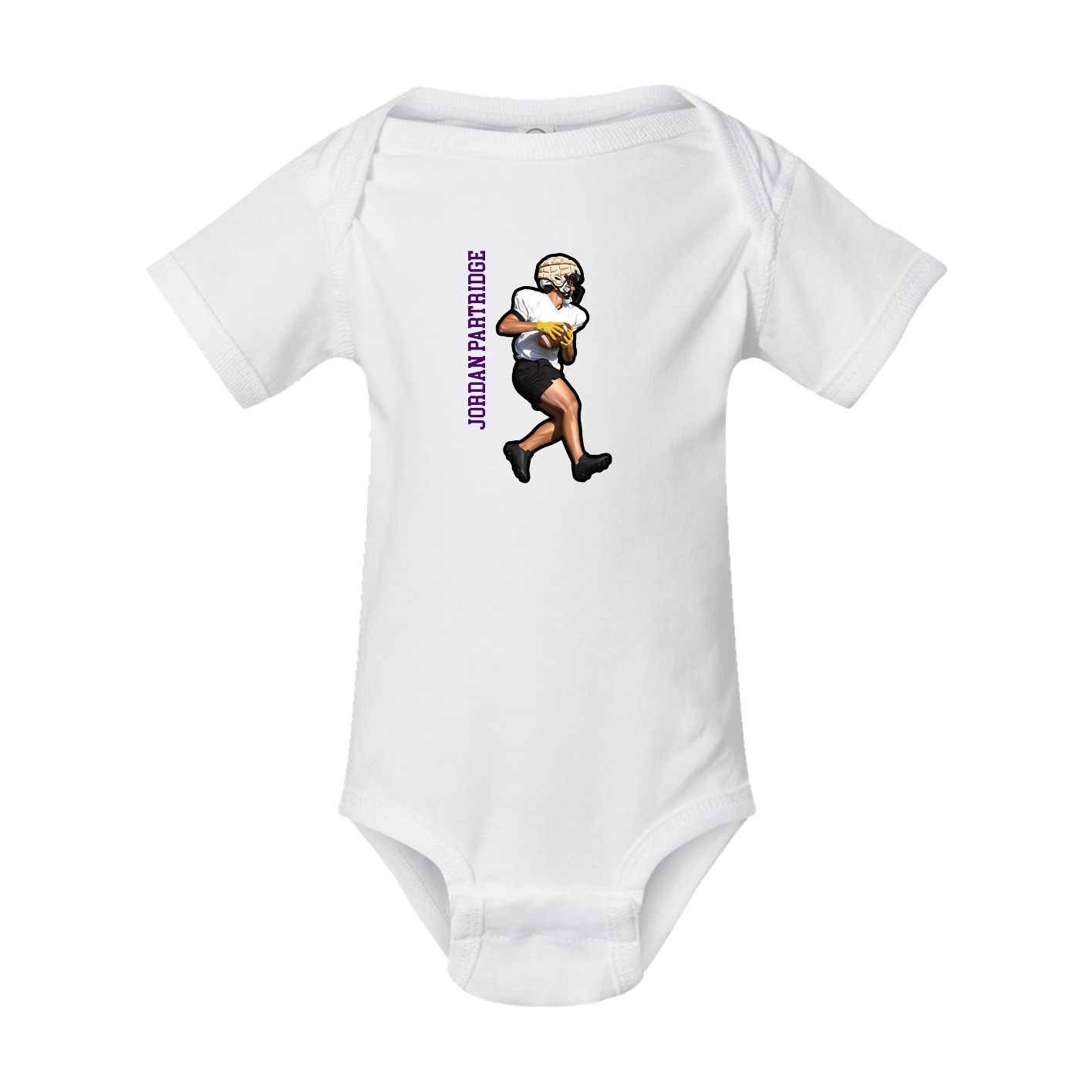Baby Onesie — Name Vertical in White