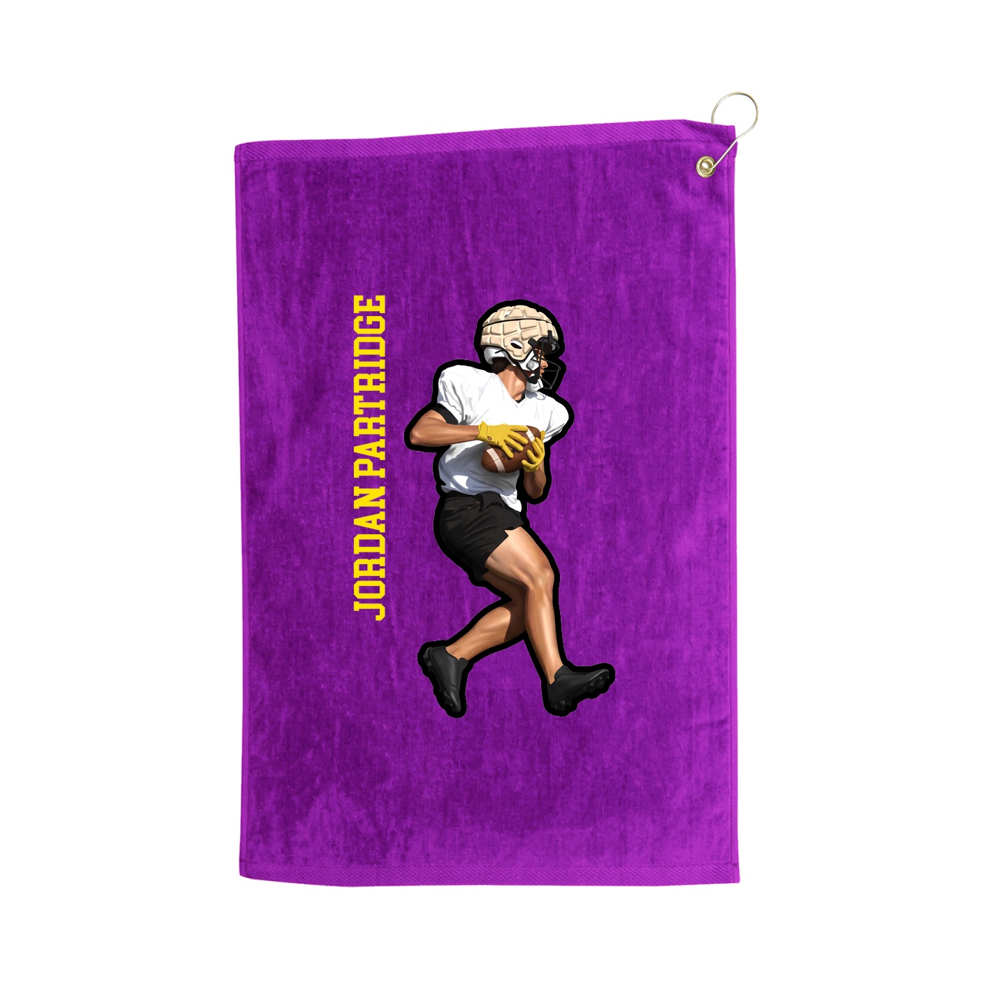 Golf Towel — Name Vertical in Purple