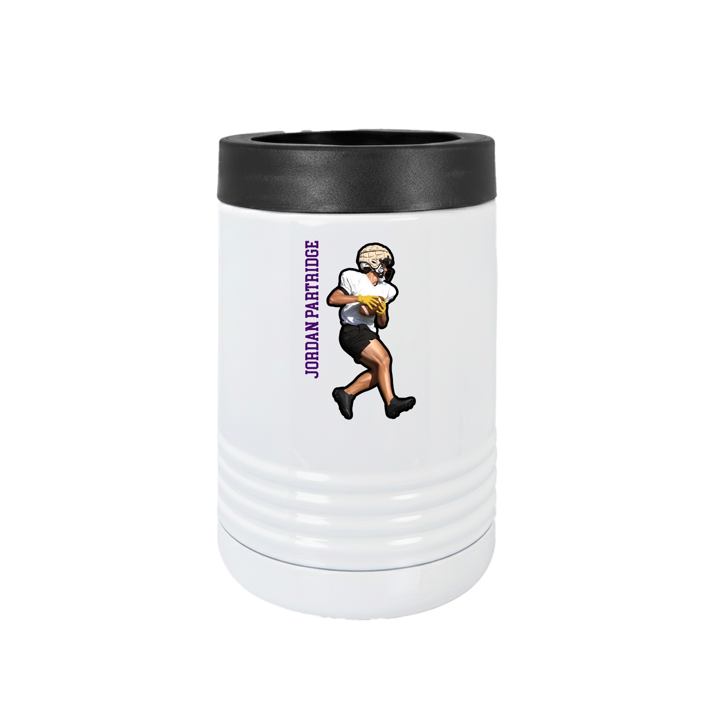 Beverage Holder — Name Vertical in White