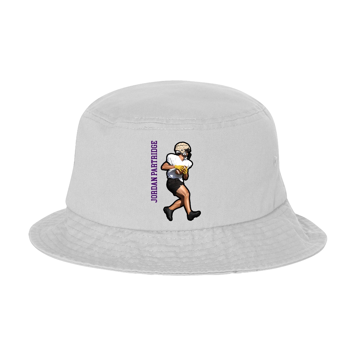 Bucket Cap — Name Vertical in White