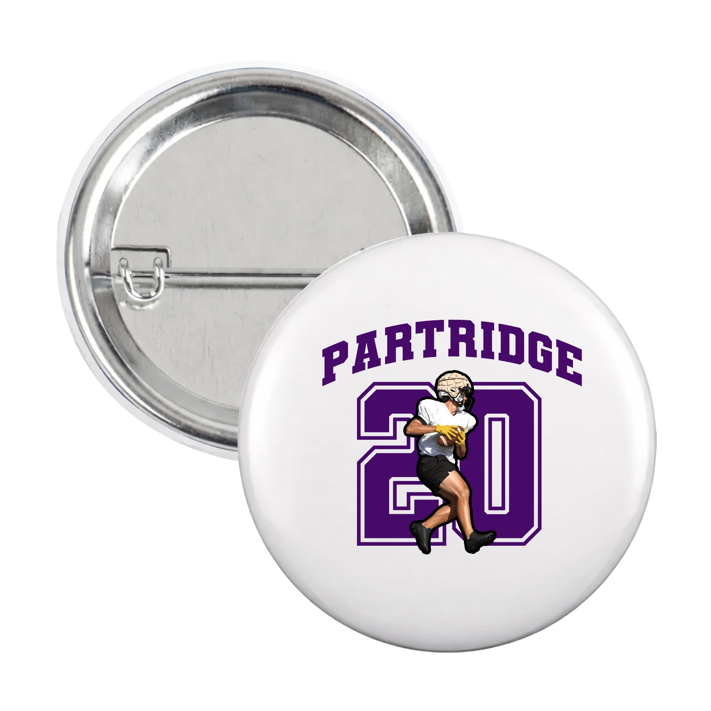 Game Day Button — Number in White