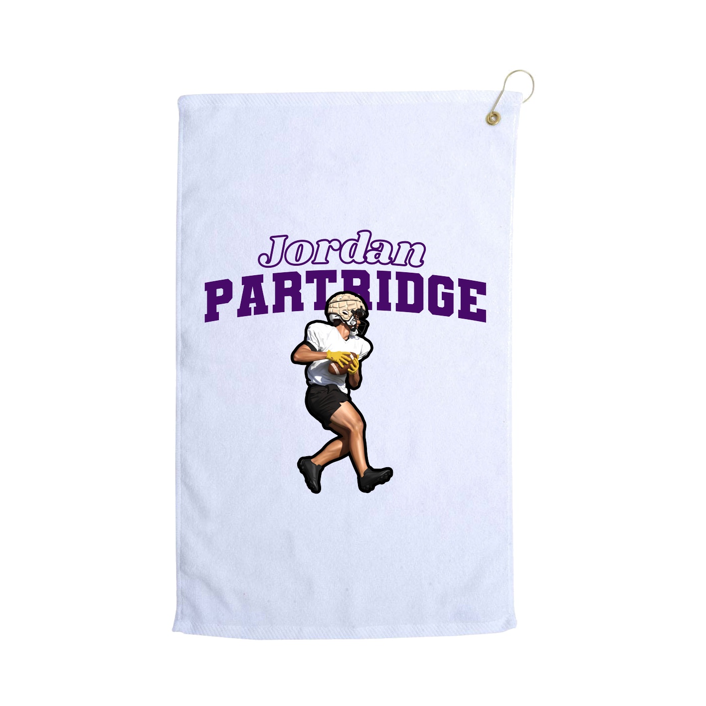 Golf Towel — Name Arch in White