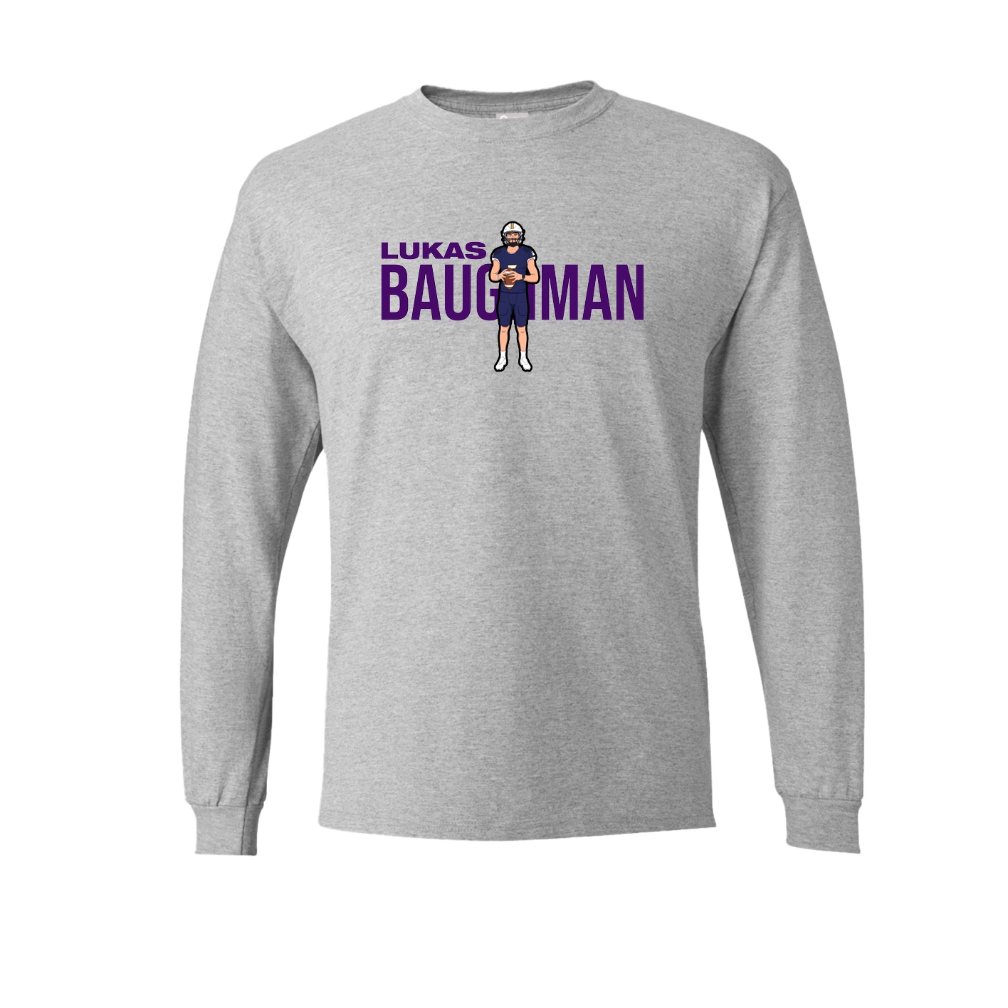 Long Sleeve Tee — Player Name in Grey
