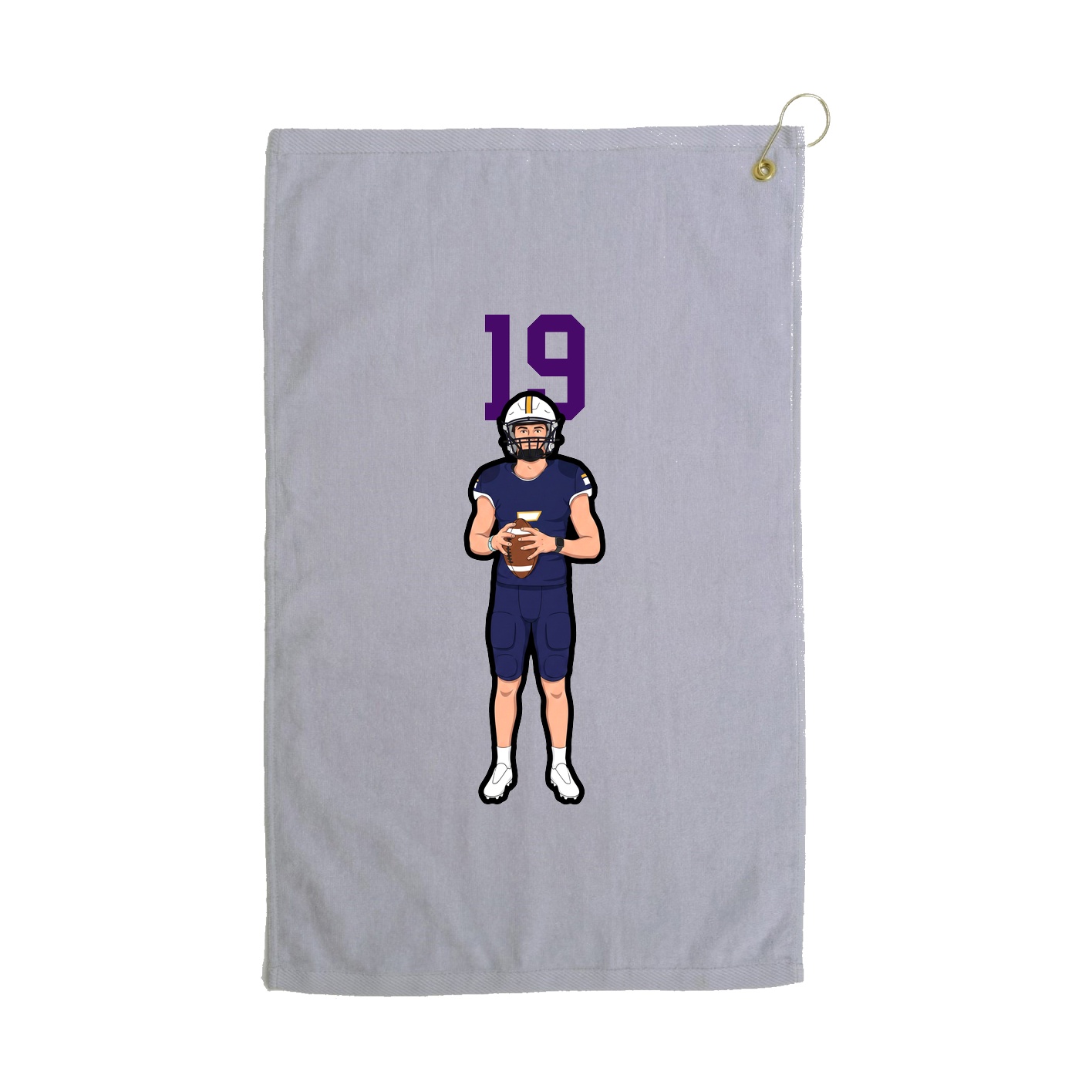 Golf Towel — Number Top in Grey