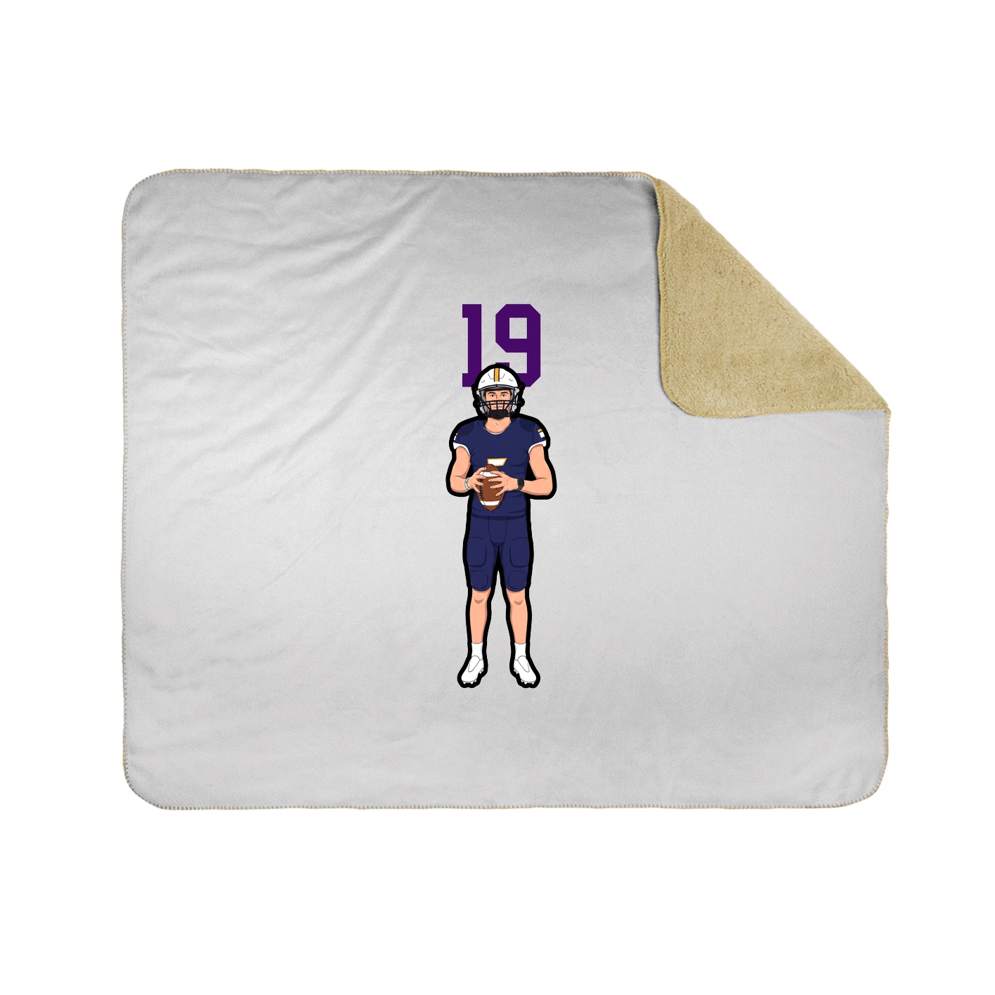 Throw Blanket — Number Top in White